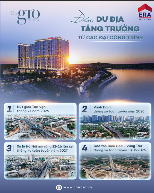 The Gió Riverside: Đón Dư Địa Tăng Trưởng Từ Loạt Đại Công Trình Hạ Tầng Khu Đông TP.HCM