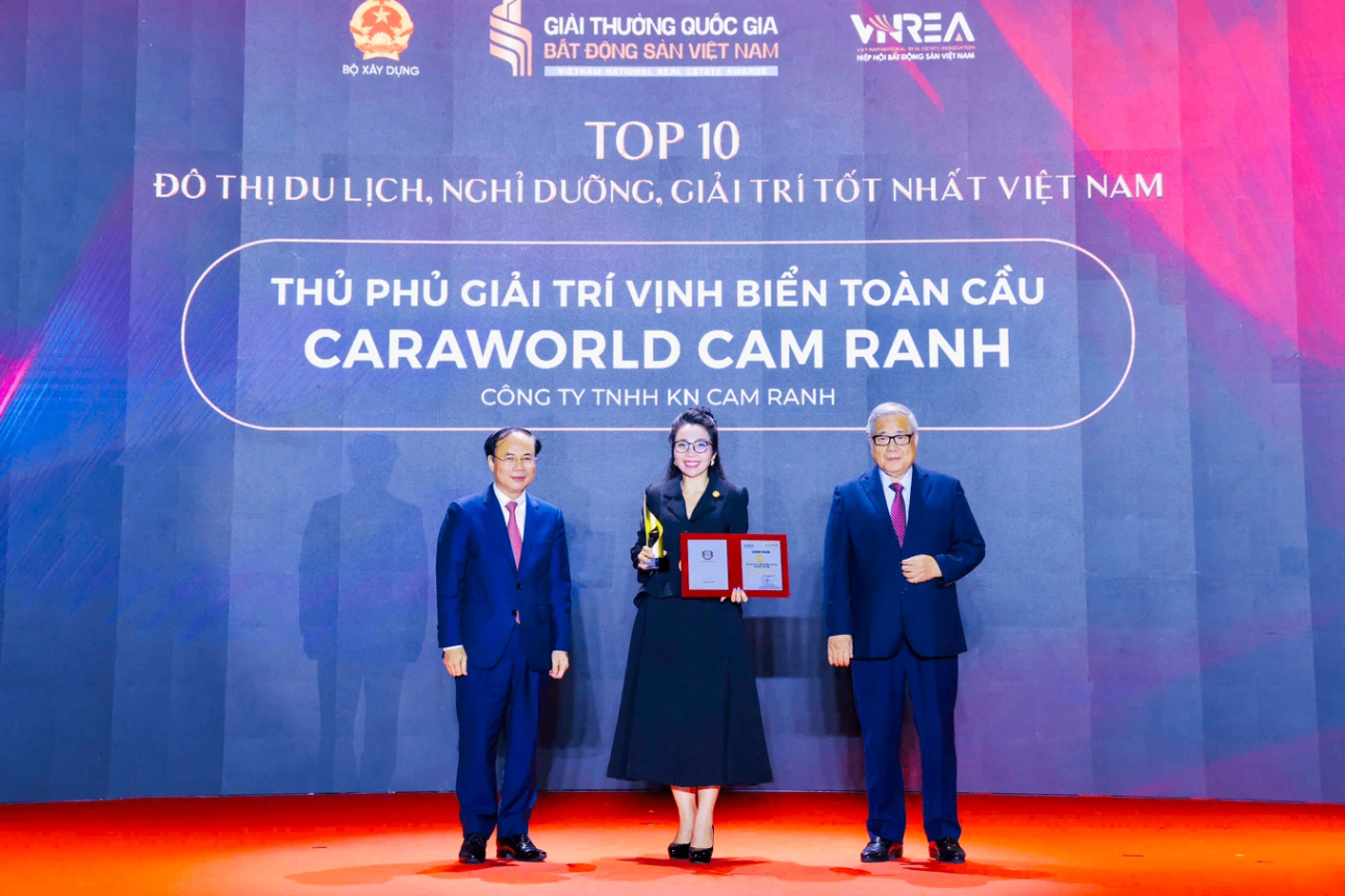 CaraWorld Cam Ranh được vinh danh “Top 10 đô thị du lịch, nghỉ dưỡng, giải trí tốt nhất Việt Nam”